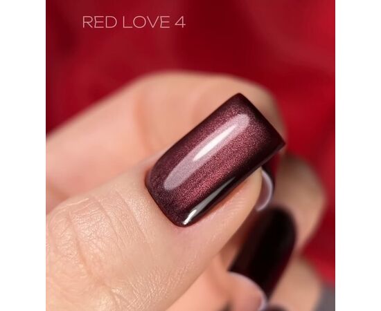 SAGA. Cat's Eye Gel Polish "Love Red", #04, 10 ml. Гель-лак "Котяче око" #2