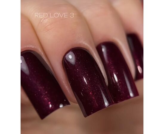 SAGA. Gel Polish "Love Red", #03, 10 ml. Гель-лак з шимером #3