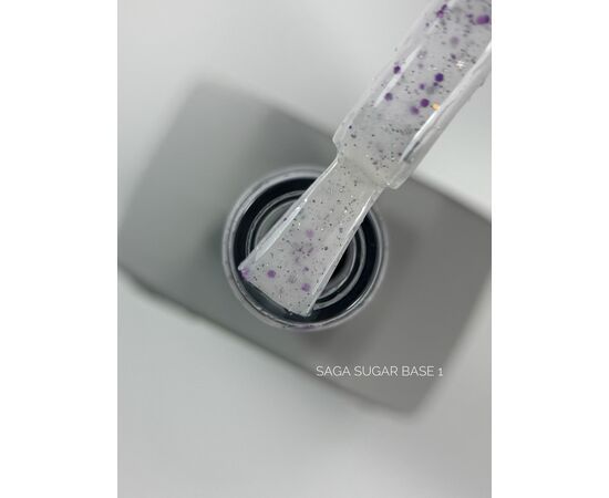 SAGA. Sugar base, #01, 10 ml. Кольорова база з блискітками #2