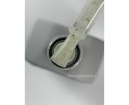 SAGA. Sugar base, #02, 10 ml. Кольорова база з блискітками #2