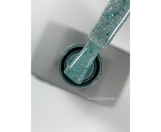 SAGA. Sugar base, #07, 10 ml. Кольорова база з блискітками #2