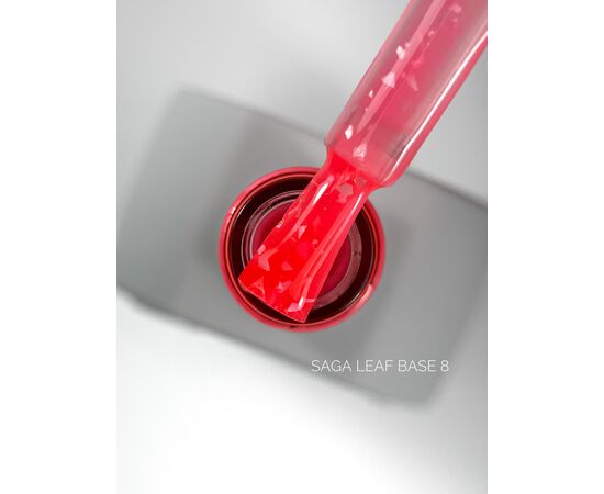 SAGA. Leaf base, #08, 10 ml. Кольорова база із білою поталлю #1