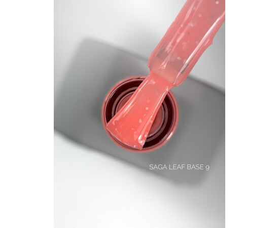 SAGA. Leaf base, #09, 10 ml. Кольорова база із білою поталлю #1