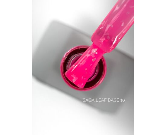SAGA. Leaf base, #10, 10 ml. Кольорова база із білою поталлю #1