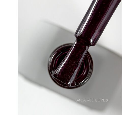 SAGA. Gel Polish "Love Red", #03, 10 ml. Гель-лак з шимером #2