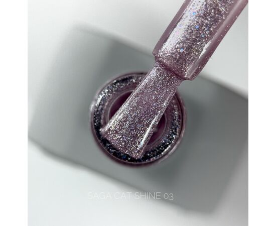 SAGA. Cat's Eye Gel Polish "Cat Shine", #03, 10 ml. Гель-лак "Котяче око" #1