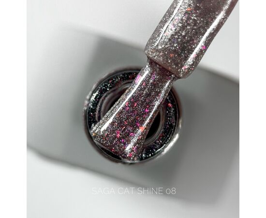 SAGA. Cat's Eye Gel Polish "Cat Shine", #08, 10 ml. Гель-лак "Котяче око" #1