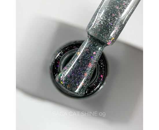 SAGA. Cat's Eye Gel Polish "Cat Shine", #09, 10 ml. Гель-лак "Котяче око" #1