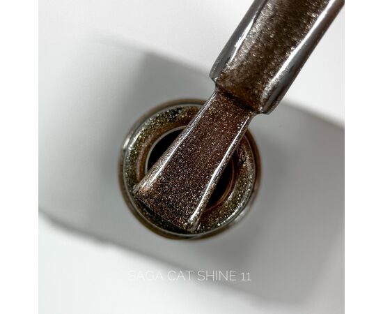 SAGA. Cat's Eye Gel Polish "Cat Shine", #11, 10 ml. Гель-лак "Котяче око" #1