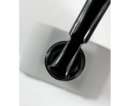 SAGA. No Wipe Color Top, Black, 10 ml. Топ без липкого шару, чорний #2