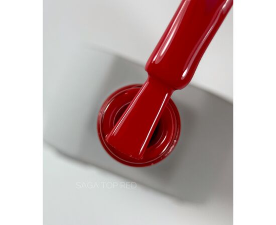 SAGA. No Wipe Color Top, Red, 10 ml. Топ без липкого шару, червоний #2