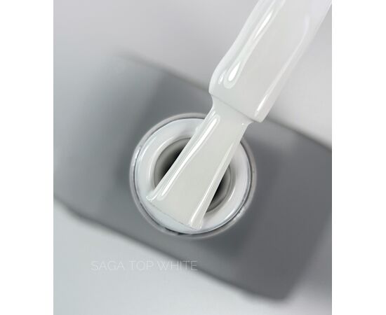 SAGA. No Wipe Color Top, White, 10 ml. Топ без липкого шару, білий #2