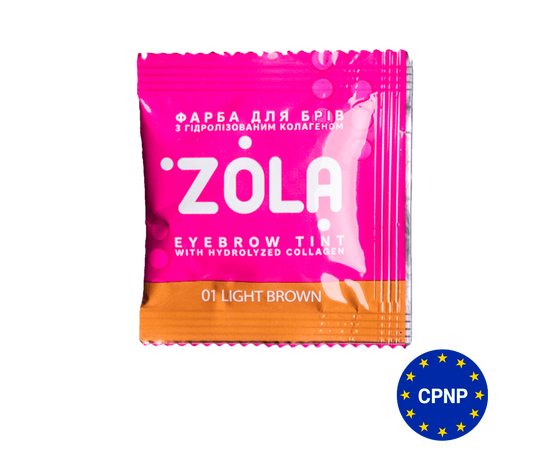 ZOLA. Eyebrow Tint with Collagen, 01, Light Brown, 5 ml. Фарба для брів з колагеном, світлий коричневий #1