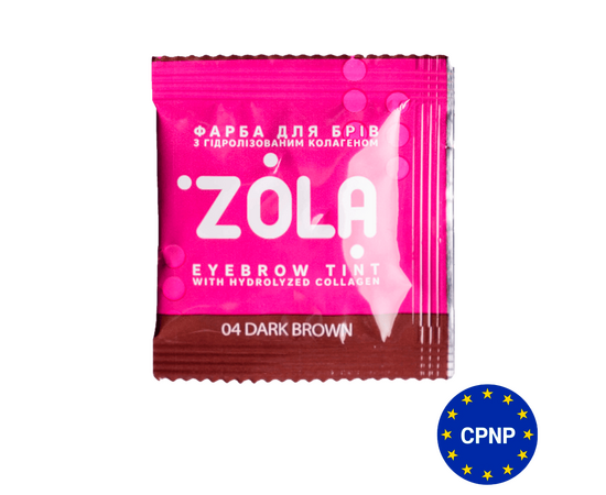 ZOLA. Eyebrow Tint with Collagen, 04, Dark Brown, 5 ml. Фарба для брів з колагеном, темний коричневий #1