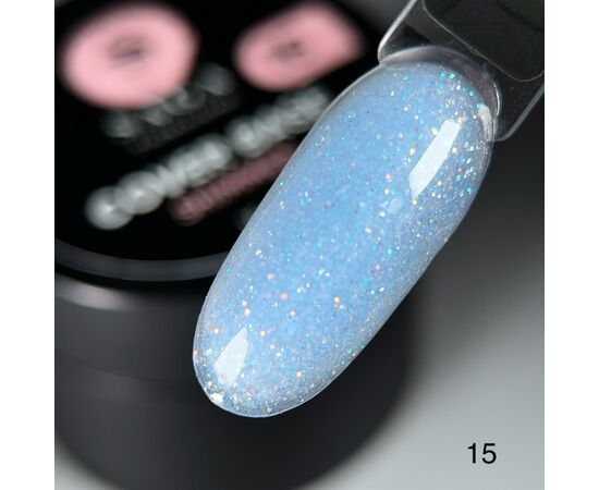 SAGA. Shimmer base, #15, 15 ml. Кольорова база з шимером #2