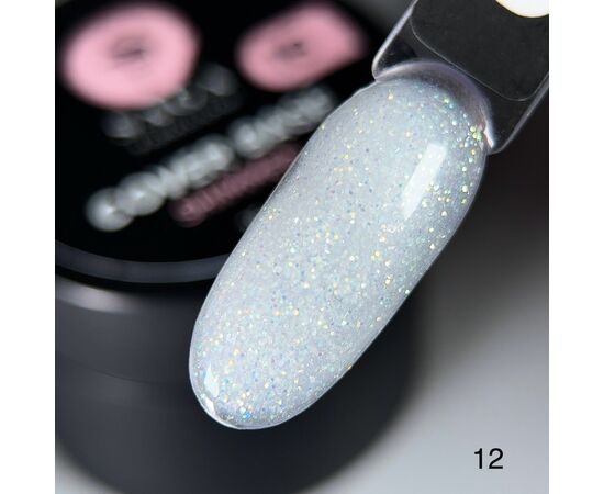 SAGA. Shimmer base, #12, 15 ml. Кольорова база з шимером #2