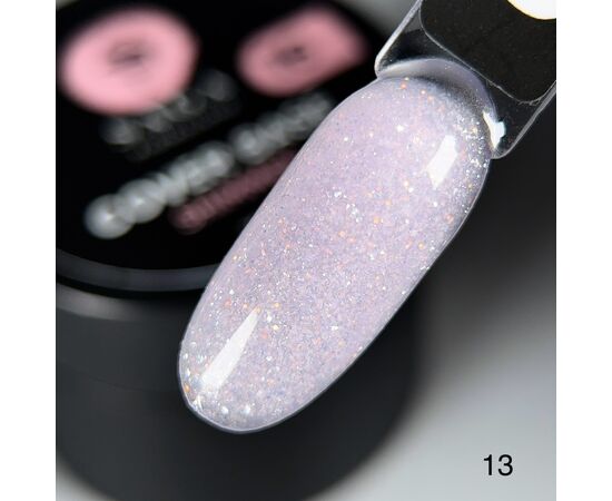 SAGA. Shimmer base, #13, 15 ml. Кольорова база з шимером #2