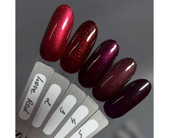 SAGA. Gel Polish "Love Red", #01, 10 ml. Гель-лак з шимером #5