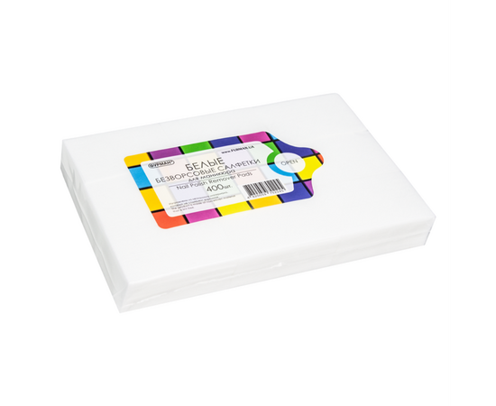 Набір 400 шт, Nail Polish Remover Pads, Серветки безворсові 4х6 см, білі #1