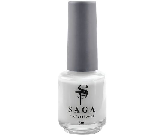 SAGA. Stamping nail polish, #02, White, 8 ml. Лак-фарба для стемпінгу, білий #2