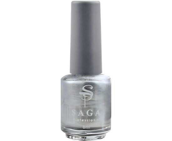 SAGA. Stamping nail polish, #10, Silver, 8 ml. Лак-фарба для стемпінгу, срібний #2