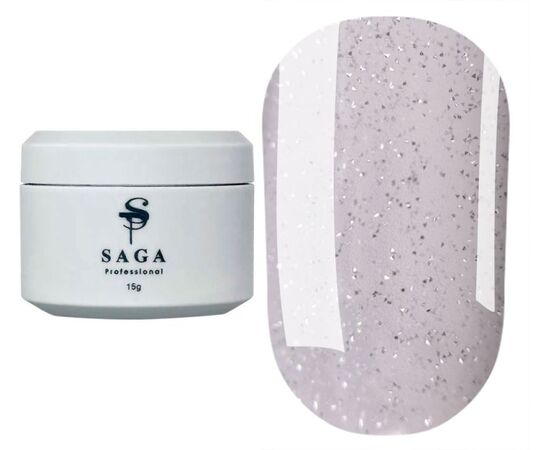 SAGA. Builder Gel "Night", 15 ml, #05. Гель для укріплення та нарощування, світловідбиваючий #1