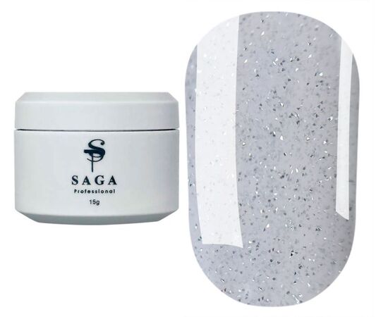 SAGA. Builder Gel "Night", 15 ml, #06. Гель для укріплення та нарощування, світловідбиваючий #1