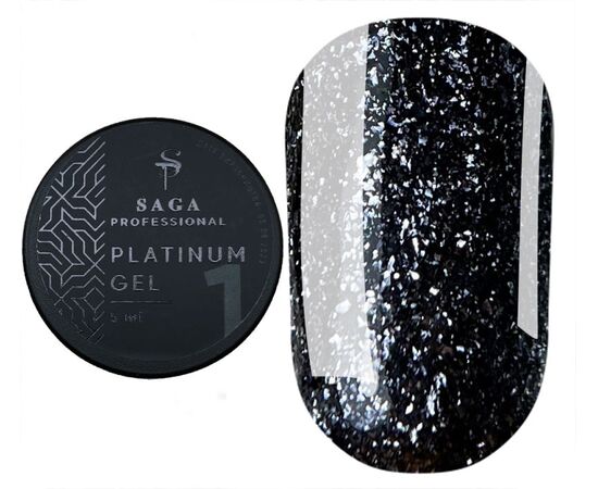 SAGA. Platinum Paint Gel, #01, 5 g. Гель-фарба з поталлю #1