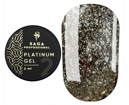 SAGA. Platinum Paint Gel, #02, 5 g. Гель-фарба з поталлю #1