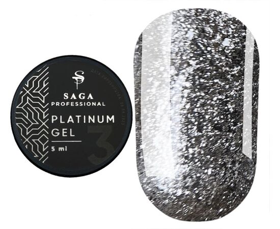 SAGA. Platinum Paint Gel, #03, 5 g. Гель-фарба з поталлю #1