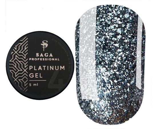 SAGA. Platinum Paint Gel, #04, 5 g. Гель-фарба з поталлю #1