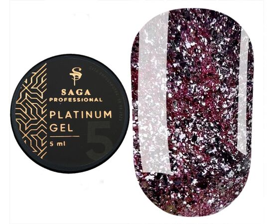 SAGA. Platinum Paint Gel, #05, 5 g. Гель-фарба з поталлю #1