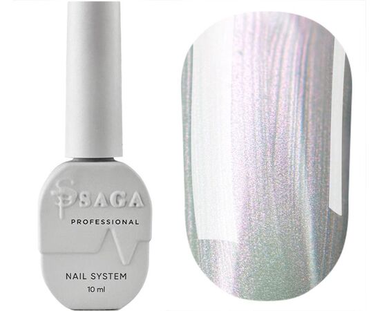 SAGA. Cat's Eye Gel Polish "Silk Cat", #02, 10 ml. Гель-лак "Котяче око" з перламутром #1