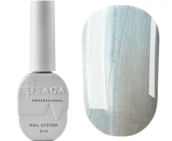 SAGA. Cat's Eye Gel Polish "Silk Cat", #06, 10 ml. Гель-лак "Котяче око" з перламутром #1