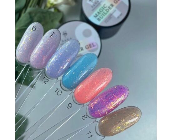 SAGA. Builder Gel "Magic", 15 ml, #11. Гель для укріплення та нарощування з поталлю #3