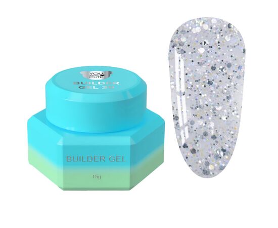 You Are Cute. Builder Gel #30, 15 ml, гель для нарощування з блискучими частинками #1