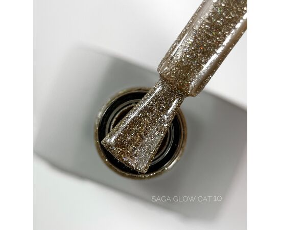 SAGA. Cat's Eye Gel Polish "Glow Cat", #10, 10 ml. Гель-лак "Котяче око" #1