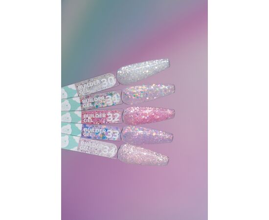 You Are Cute. Builder Gel #30, 15 ml, гель для нарощування з блискучими частинками #3