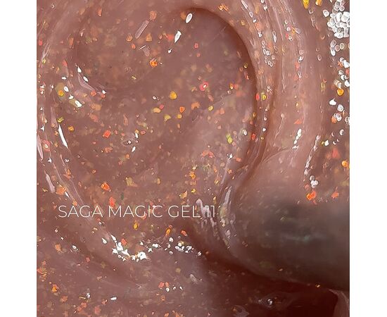 SAGA. Builder Gel "Magic", 15 ml, #11. Гель для укріплення та нарощування з поталлю #1
