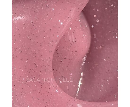 SAGA. Builder Gel "Night", 15 ml, #02. Гель для укріплення та нарощування, світловідбиваючий #2