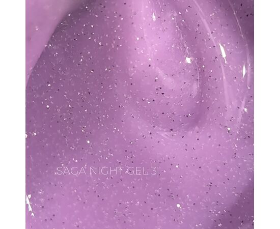 SAGA. Builder Gel "Night", 15 ml, #03. Гель для укріплення та нарощування, світловідбиваючий #2