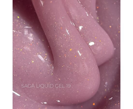 SAGA. Liquid Gel, 15 ml, #19. Рідкий гель для укріплення та нарощування з шимером #1
