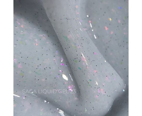 SAGA. Liquid Gel, 15 ml, #23. Рідкий гель для укріплення та нарощування з шимером #1