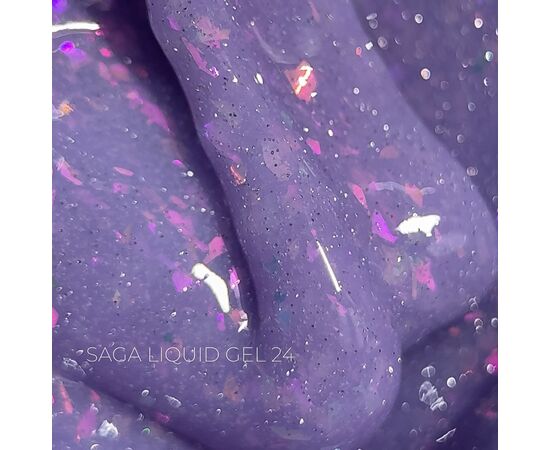 SAGA. Liquid Gel, 15 ml, #24. Рідкий гель для укріплення та нарощування з шимером #1