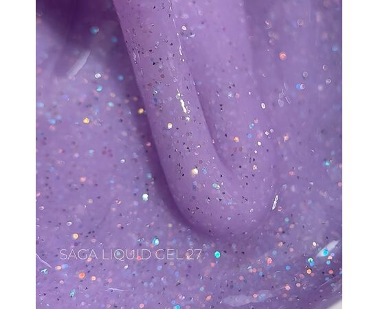 SAGA. Liquid Gel, 15 ml, #27. Рідкий гель для укріплення та нарощування з шимером #1