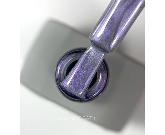 SAGA. Cat's Eye Gel Polish "Silk Cat", #01, 10 ml. Гель-лак "Котяче око" з перламутром #2