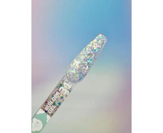 You Are Cute. Builder Gel #31, 15 ml, гель для нарощування з блискучими частинками #2