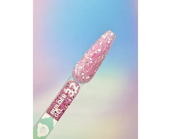 You Are Cute. Builder Gel #32, 15 ml, гель для нарощування з блискучими частинками #2