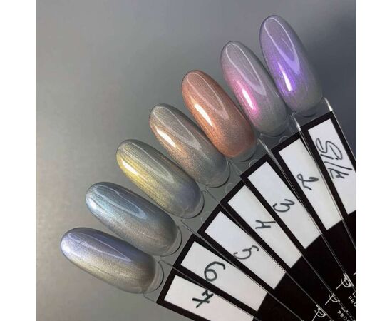 SAGA. Cat's Eye Gel Polish "Silk Cat", #06, 10 ml. Гель-лак "Котяче око" з перламутром #4