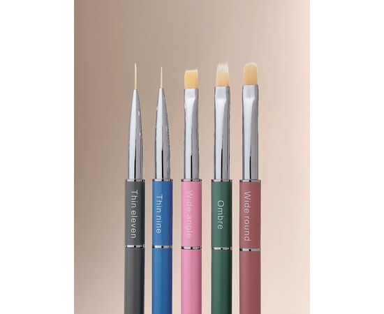HEYLOVE. Nail Brushes Set, Набір пензликів 5 штук #4